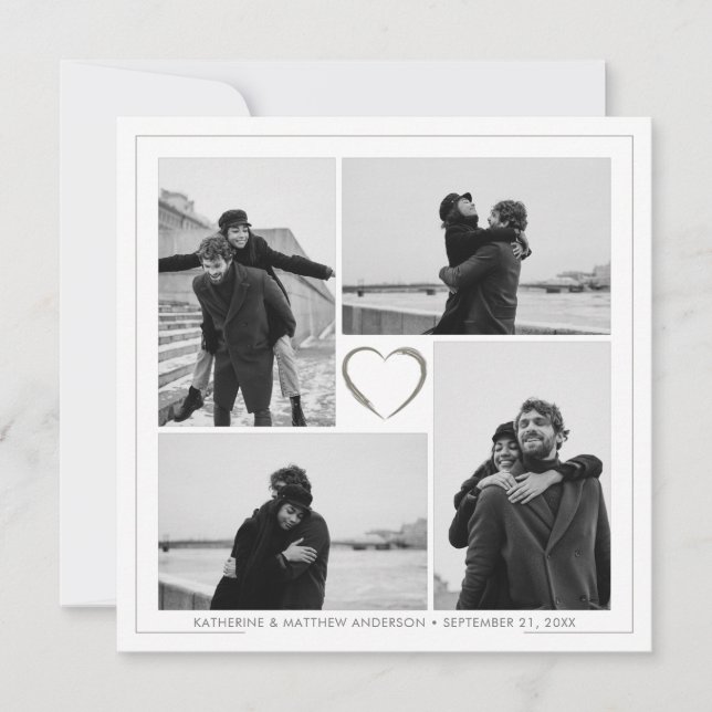 Tarjeta de felicitación del 4 aniversario del Boda (Anverso)