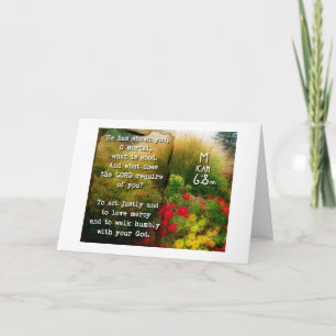 Tarjeta de felicitación del 6:8 de Micah