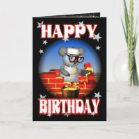 Tarjeta de felicitación del albañil de la koala