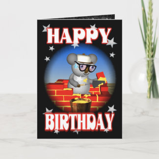 Tarjeta de felicitación del albañil de la koala