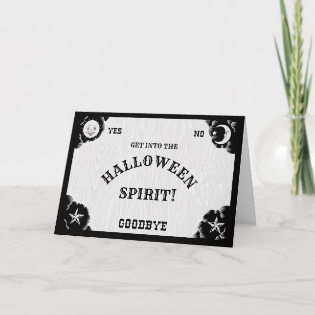 Tarjeta de felicitación del alcohol de Halloween (Anverso)