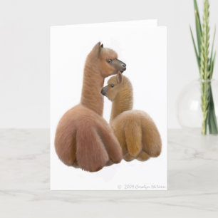 Tarjeta de felicitación del amor de la alpaca