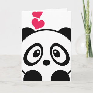 Tarjeta de felicitación del amor de la panda