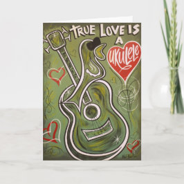 Tarjeta de felicitación del amor del Ukulele