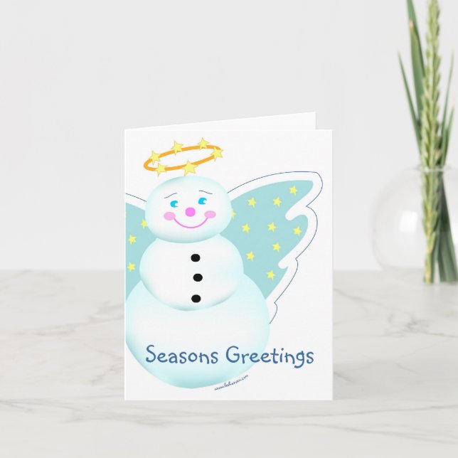 Tarjeta de felicitación del ángel de la nieve (Anverso)