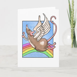Tarjeta de felicitación del ángel de la rata