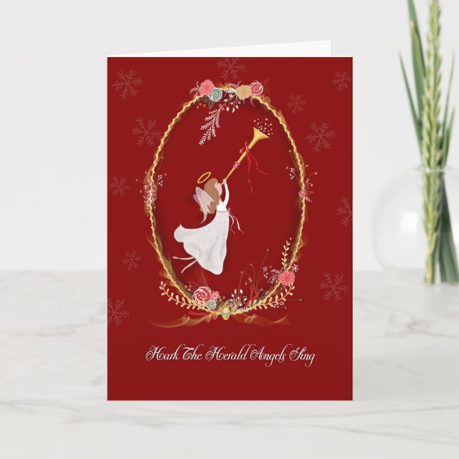 Tarjeta de felicitación del ángel del navidad (Anverso)