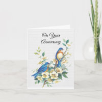 Tarjeta de felicitación del aniversario de Bluebir