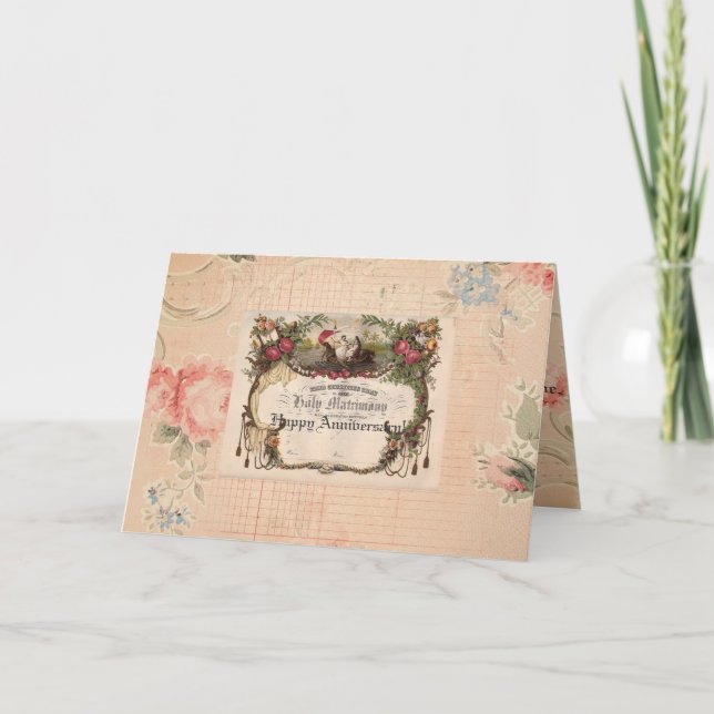 Tarjeta de felicitación del aniversario de boda (Anverso)