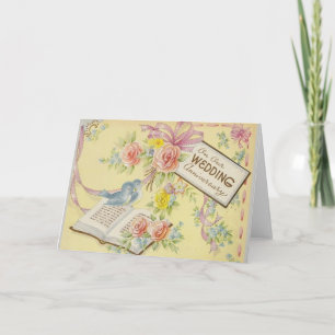 Tarjeta de felicitación del aniversario de la boda
