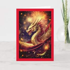 Tarjeta de felicitación del año del dragón