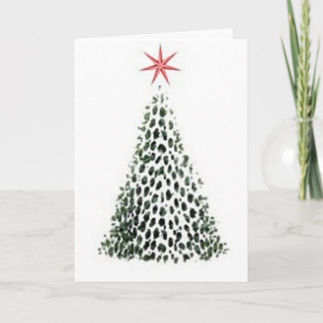 Tarjeta de felicitación del árbol de la estrella (Anverso)