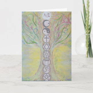 Tarjeta de felicitación del árbol de la unidad -