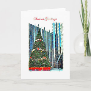 Tarjeta de felicitación del árbol de navidad de