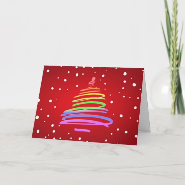 Tarjeta de felicitación del árbol de navidad del (Anverso)