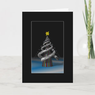 Tarjeta de felicitación del árbol de navidad del