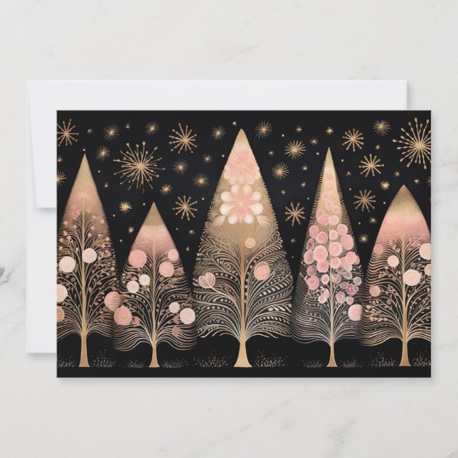 Tarjeta de felicitación del árbol de Navidad festi (Anverso)