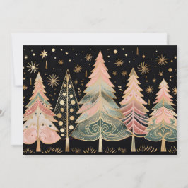 Tarjeta de felicitación del árbol de Navidad festi