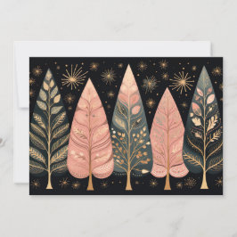 Tarjeta de felicitación del árbol de Navidad festi