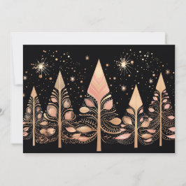 Tarjeta de felicitación del árbol de Navidad festi