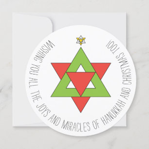 Tarjeta de felicitación del árbol de navidad Star 