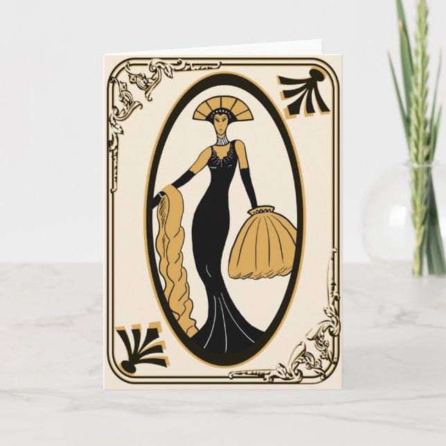 Tarjeta de felicitación del art déco (Anverso)