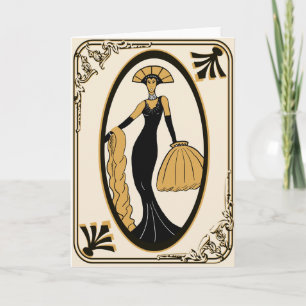 Tarjeta de felicitación del art déco