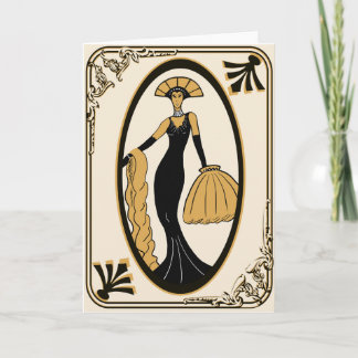 Tarjeta de felicitación del art déco