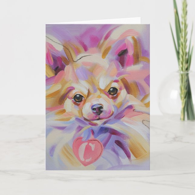 Tarjeta de felicitación del arte de la chihuahua (Anverso)