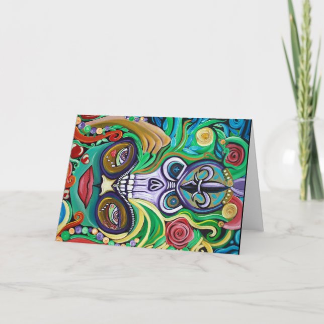 Tarjeta de felicitación del arte del carnaval (Anverso)