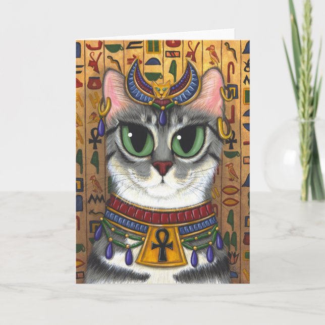 Tarjeta de felicitación del arte del gato de (Anverso)