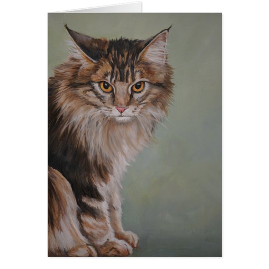 Tarjeta de felicitación del arte del gato de Coon