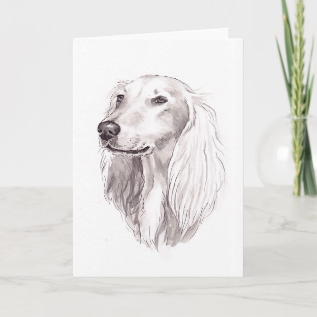 Tarjeta de felicitación del arte del perro de (Anverso)