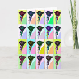 Tarjeta de felicitación del arte pop de la flor