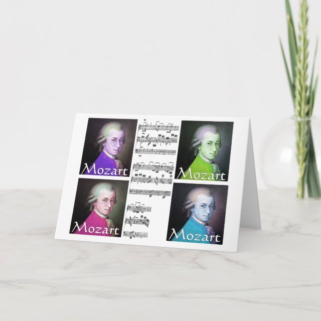 tarjeta de felicitación del arte pop de Mozart (Anverso)