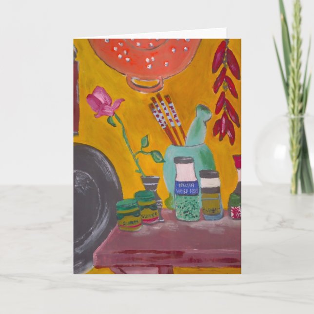 Tarjeta de felicitación del azafrán y de los (Anverso)