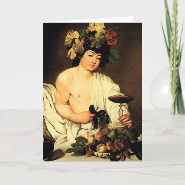 Tarjeta de felicitación del Bacchus de Caravaggio (Anverso)