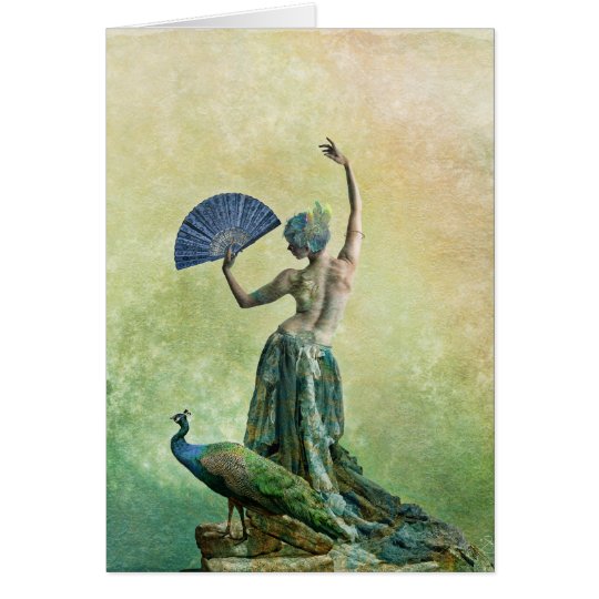 Tarjeta de felicitación del bailarín del pavo real