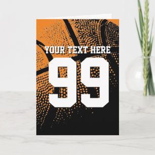 Tarjeta de felicitación del baloncesto con número