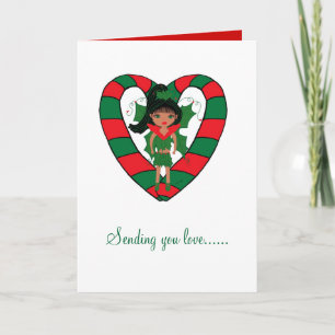 Tarjeta de felicitación del bastón de caramelo del