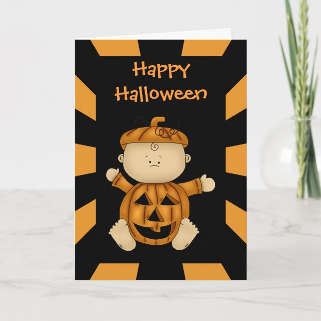 Tarjeta de felicitación del bebé de la calabaza (Anverso)