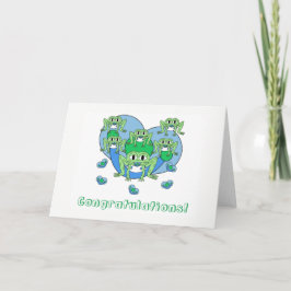 Tarjeta de felicitación del bebé de las ranas