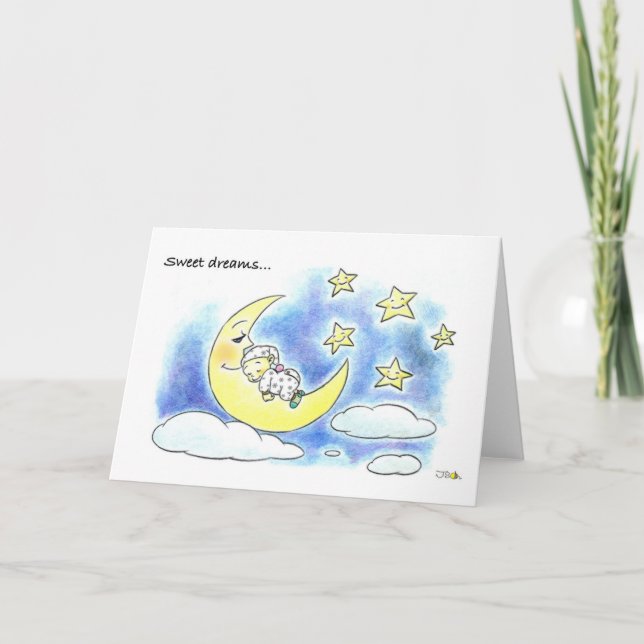 Tarjeta de felicitación del bebé el dormir (Anverso)