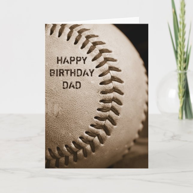 Tarjeta de felicitación del béisbol del papá del (Anverso)