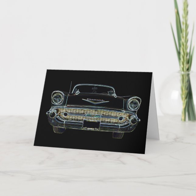 Tarjeta de felicitación del Bel Air de 57 Chevy (Anverso)