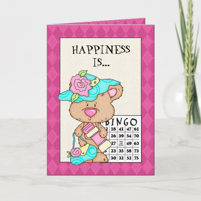 Tarjeta de felicitación del bingo del cumpleaños (Anverso)