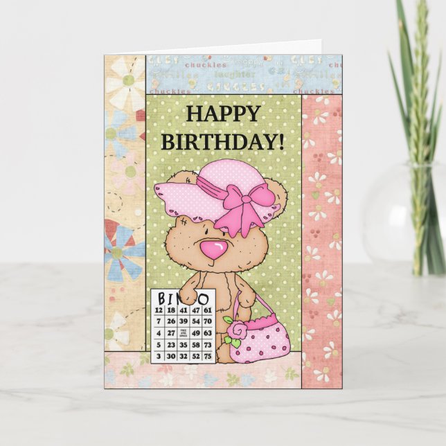 Tarjeta de felicitación del bingo del cumpleaños (Anverso)