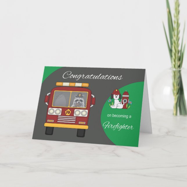 Tarjeta de felicitación del bombero de la (Anverso)