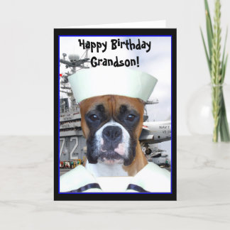 Tarjeta de felicitación del boxeador de la marina