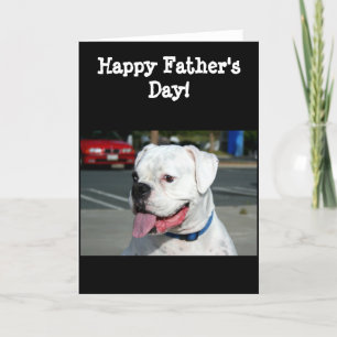 Tarjeta de felicitación del Boxer Blanco del Día d
